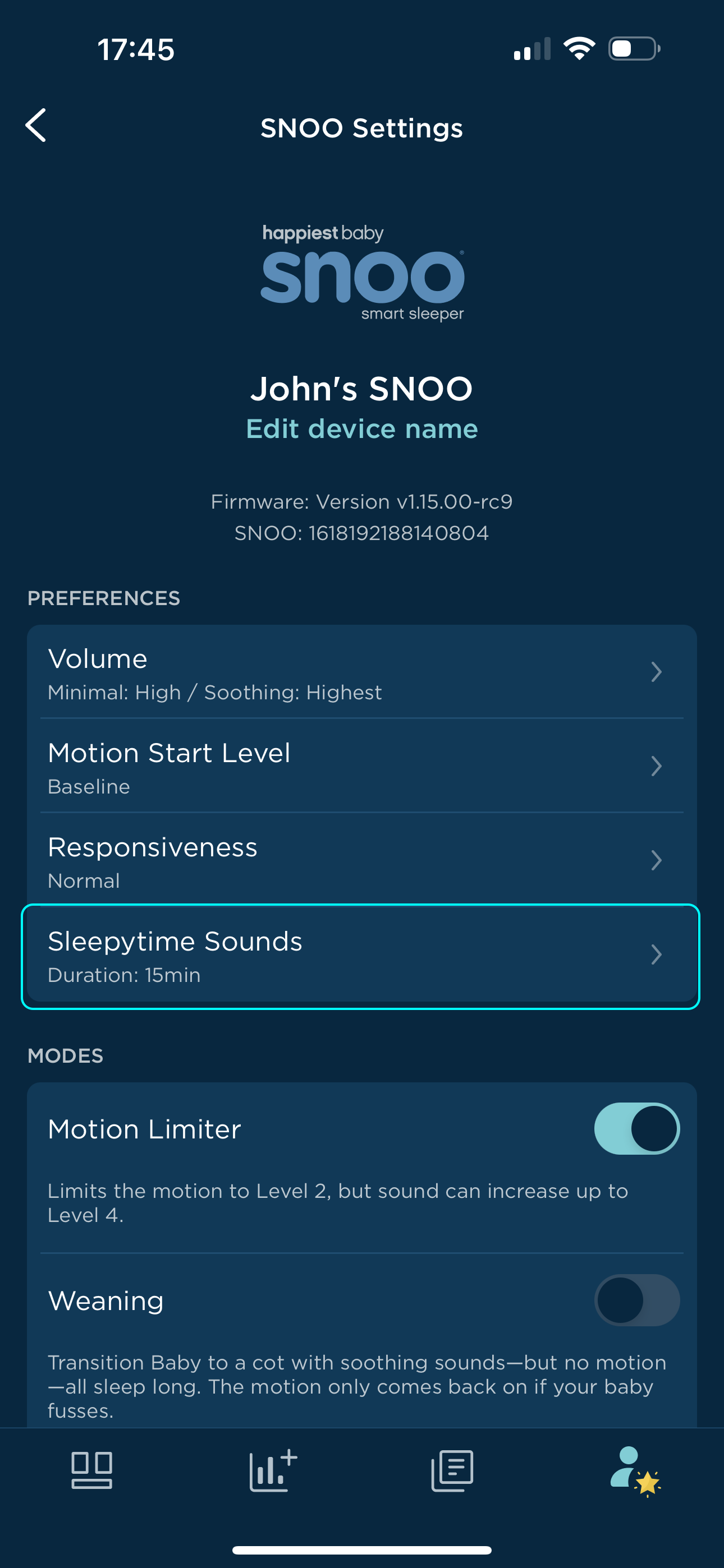 Can I set white noise to play outside of a SNOO session? 1.PNG