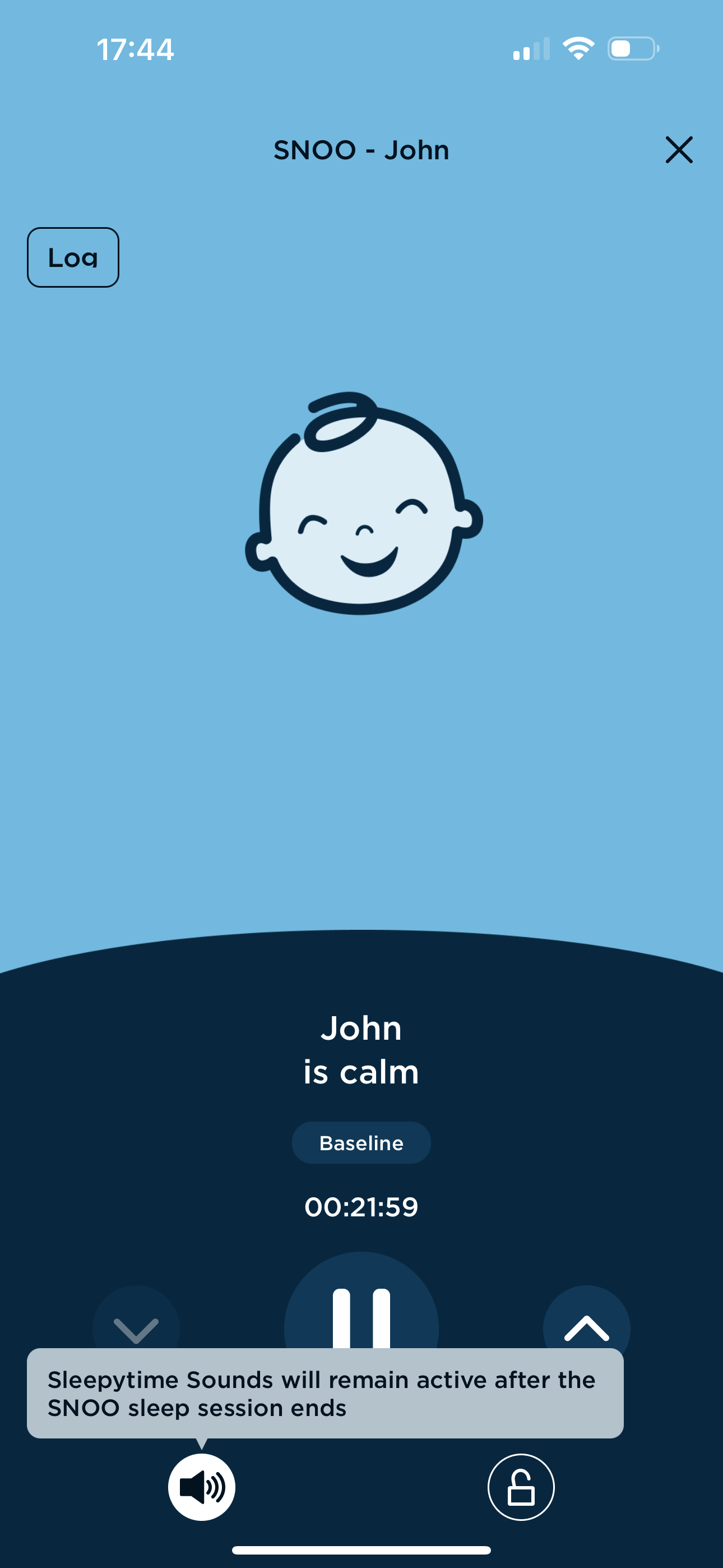 Can I set white noise to play outside of a SNOO session? 3rd.PNG